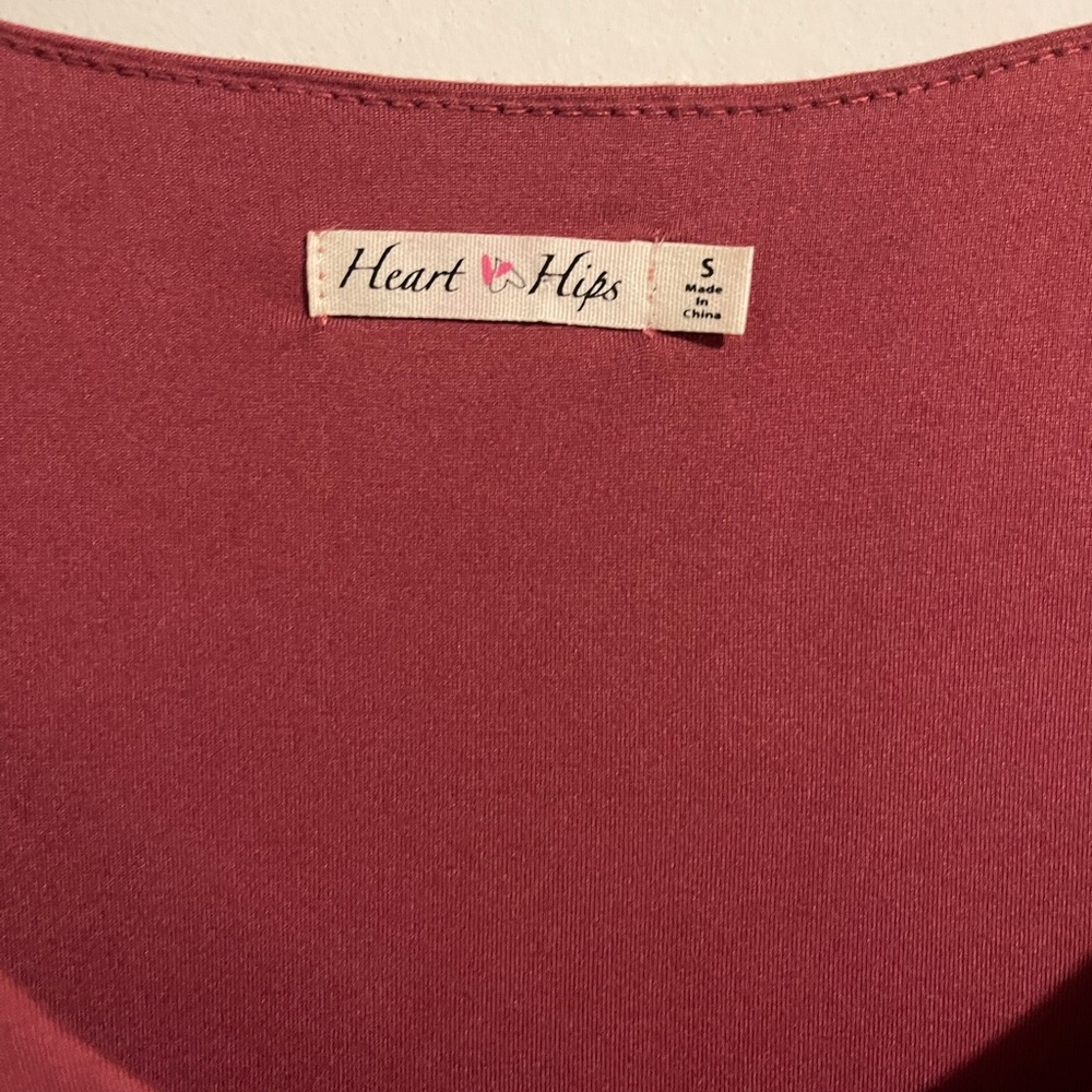 Heart Hips Scoop Neck Long Sleeve Top in Rosewood - Picture 3 of 7
